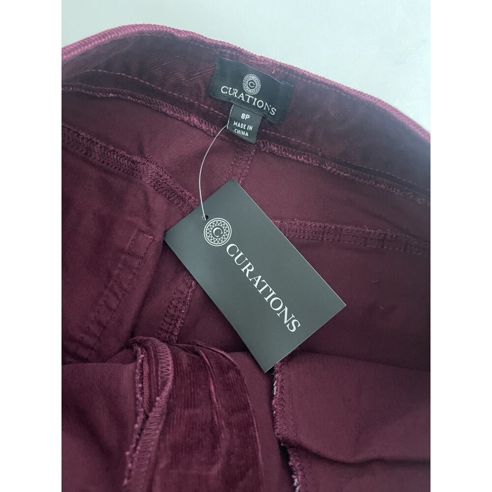 Curations Corduroy Bootcut Casual Pant Burgundy Pants Slimming Size 8 Petite - Picture 7 of 10